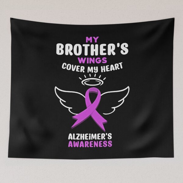 Item preview, My Brothers Wings Cover My Heart Ribbon Alzheimers Awareness Gift designed and sold by TMelonShop.