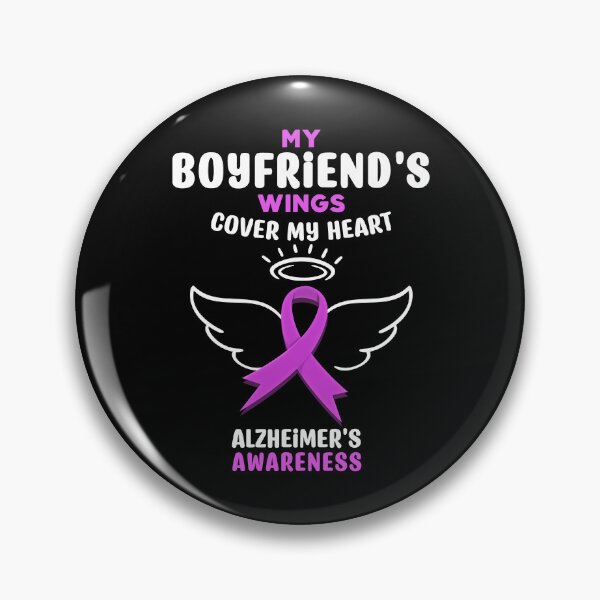 Item preview, My Boyfriends Wings Cover My Heart Alzheimers Awareness Walk Gift designed and sold by TMelonShop.