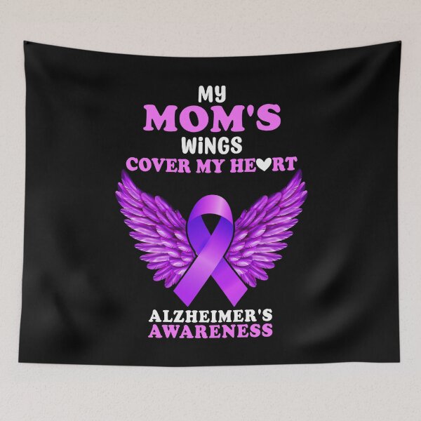 Item preview, My Mom Wings Cover My Heart Ribbon Walk To End Alzheimers Gift designed and sold by TMelonShop.