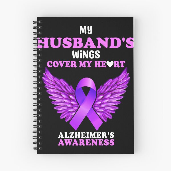 Item preview, My Husbands Wings Cover My Heart Alzheimers Awareness Purple Gift designed and sold by TMelonShop.