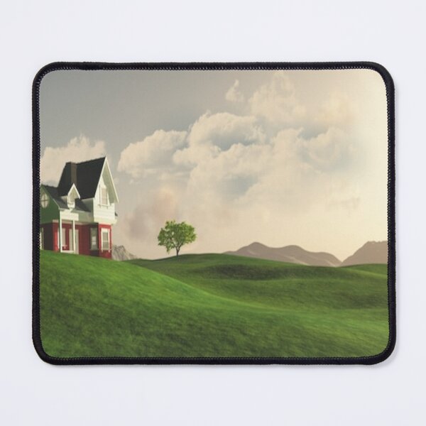Item preview, Beautiful green landscape with a house and mountain art designed and sold by BEAUTY ⭐⭐⭐⭐⭐.