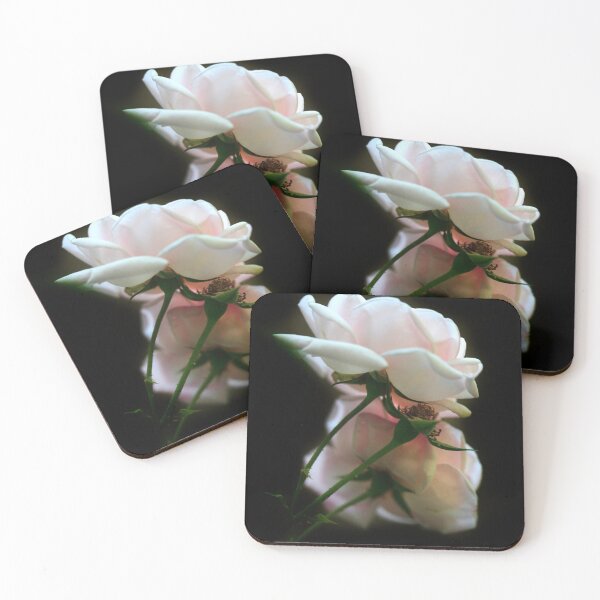 Item preview, White roses on black background designed and sold by olena2552.