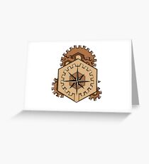 Compass of Cogs Greeting Card