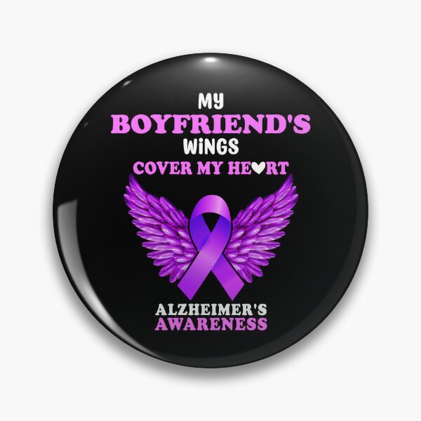 Item preview, My Boyfriends Wings Cover My Heart Alzheimers Awareness Walk Gift designed and sold by TMelonShop.