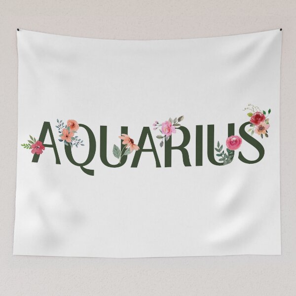 Item preview, Floral Aquarius Zodiac Sign designed and sold by Hellofriendco.