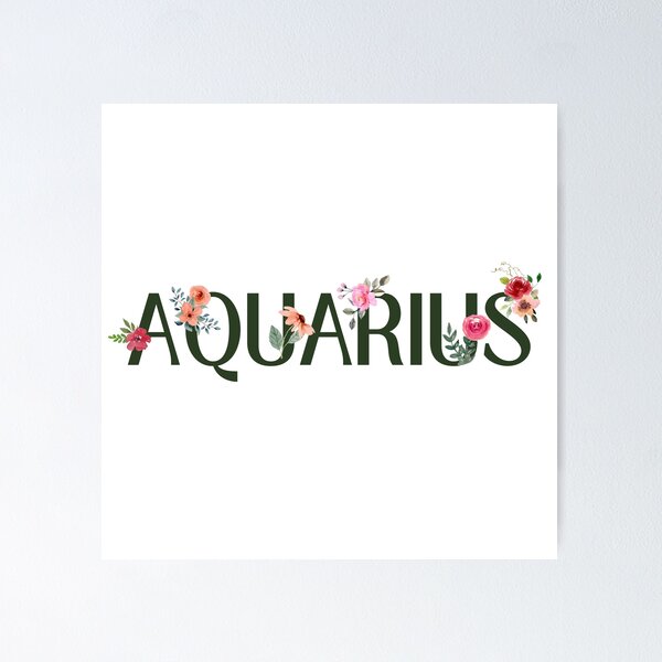 Item preview, Floral Aquarius Zodiac Sign designed and sold by Hellofriendco.