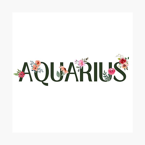 Item preview, Floral Aquarius Zodiac Sign designed and sold by Hellofriendco.
