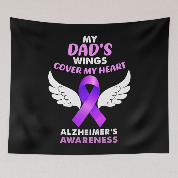 Item preview, My Dads Wings Cover My Heart Alzheimers Awareness Month Walk Gift designed and sold by TMelonShop.