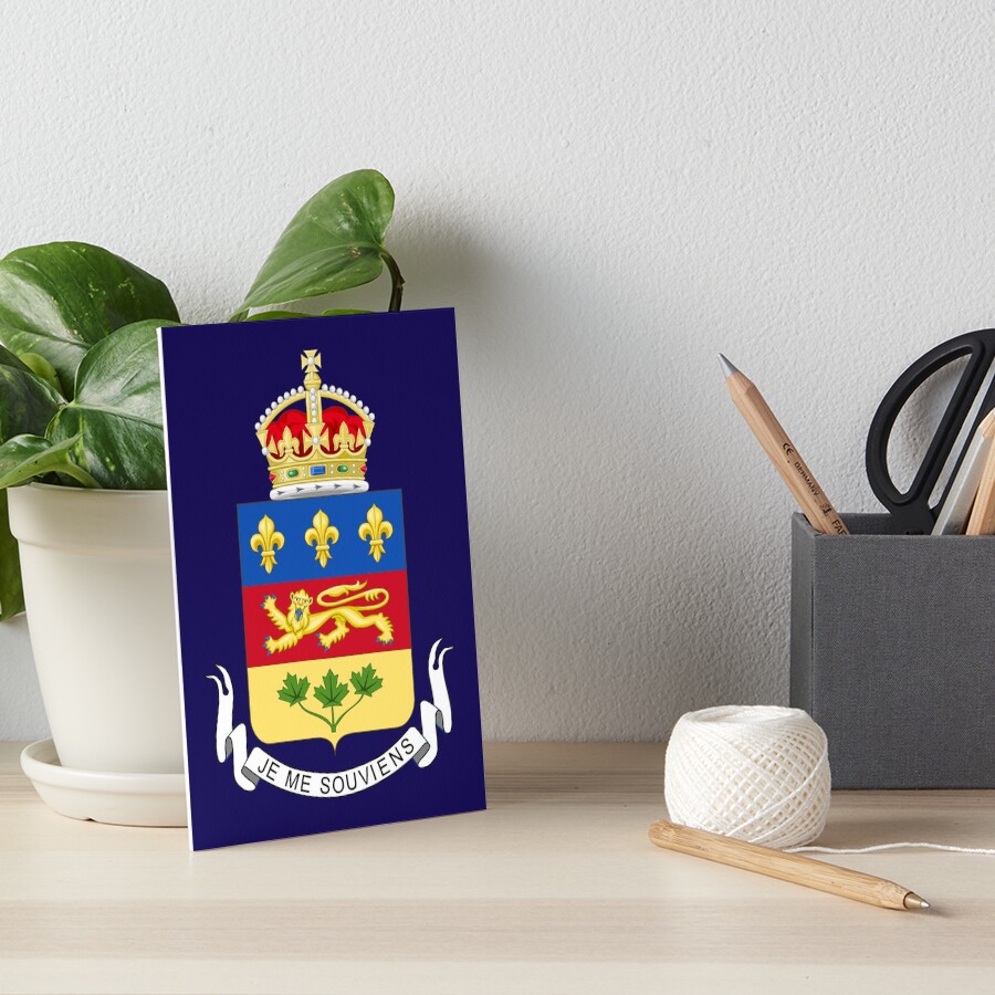 "Québec coat of arms" Art Board Print by bumblethebee Redbubble
