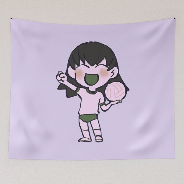 Item preview, I draw chibi pastel pink tomo with volleyball  / azumanga daioh designed and sold by RansRoom.