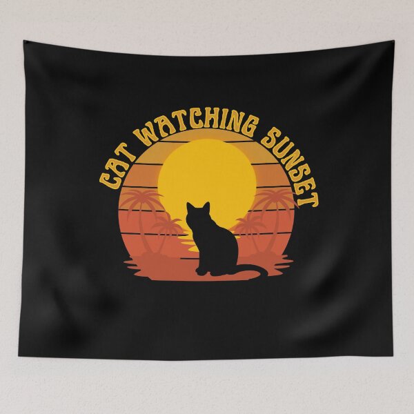Item preview, Cat Watching Sunset designed and sold by designerpriti.