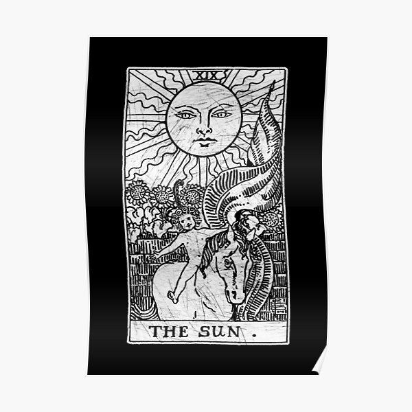 The Sun Tarot Card - Major Arcana - fortune telling - occult Poster