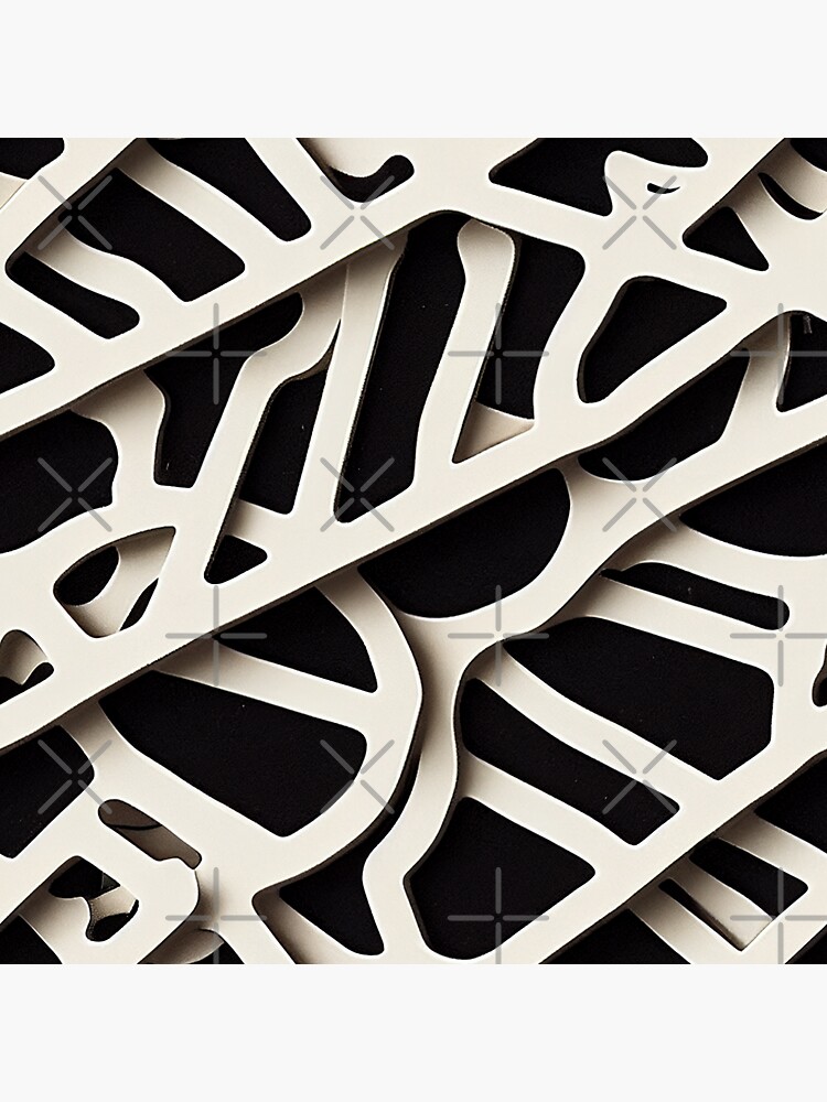 "Black and white 3d cutouts pattern" Sticker for Sale by Thaeyne