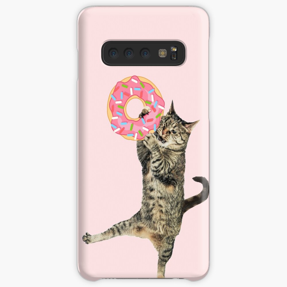 Pink Donut CAT-ch Case & Skin for Samsung Galaxy