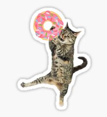 Pink Donut CAT-ch Sticker