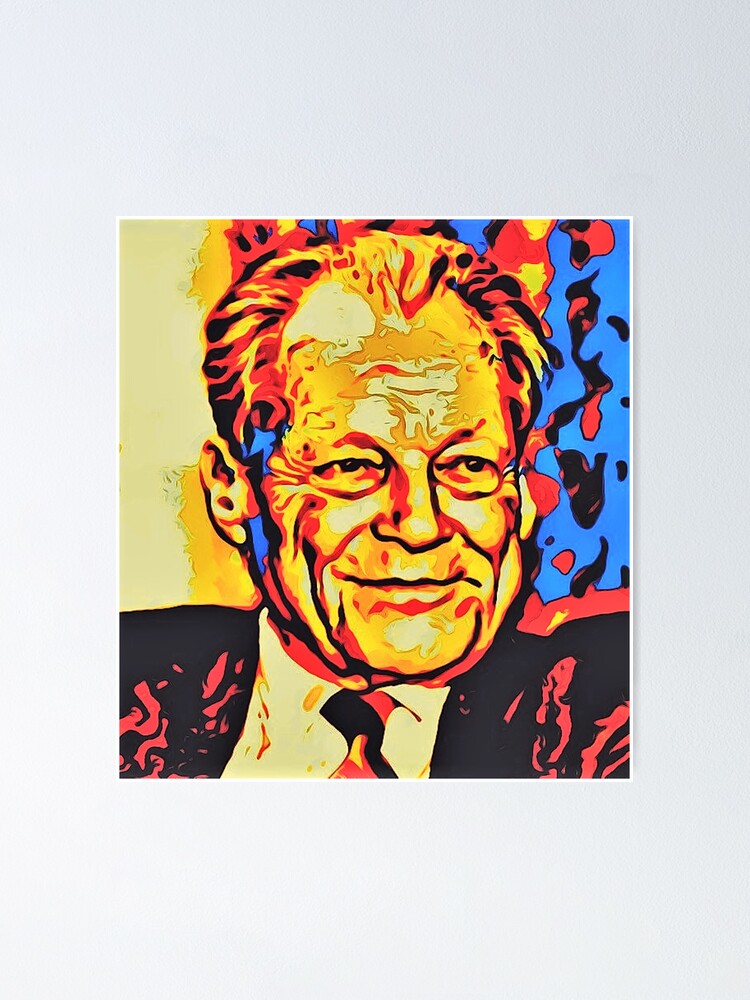 Set 4 carteles SPD 1950-1960 Willy Brandt August Bebel póster impresión política 