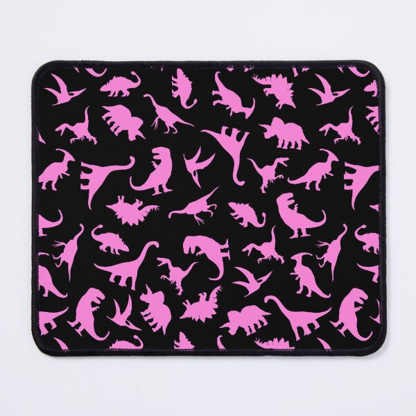 Item preview, Fun Dinosaur Pattern (Pink On Black) designed and sold by jezkemp.