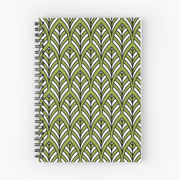 Item preview, Art Deco Pattern no 36 - Green - BOHO Feather Pattern designed and sold by Millusti.