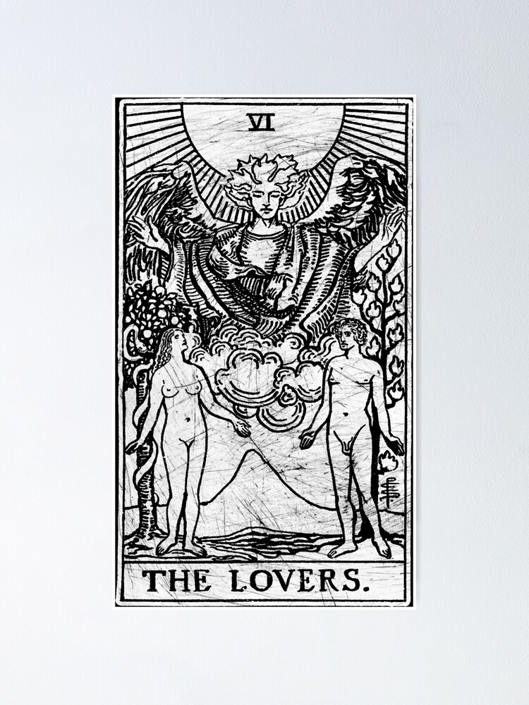 The Lovers Tarot Card Major Arcana Fortune Telling Occult Poster For Sale By