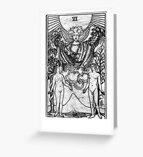 The Lovers Tarot Card - Major Arcana - fortune telling - occult Greeting Card