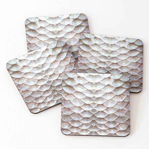 Item preview, Iridescent mermaid gray fish scales  designed and sold by dusie.