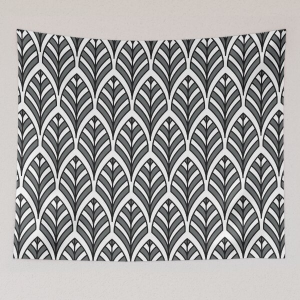 Item preview, Art Deco Pattern no 36 - Black - BOHO Feather Pattern designed and sold by Millusti.