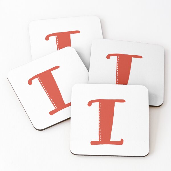 Item preview, Letter I Red initial monogram alphabet I capital designed and sold by Antique-Gifts.