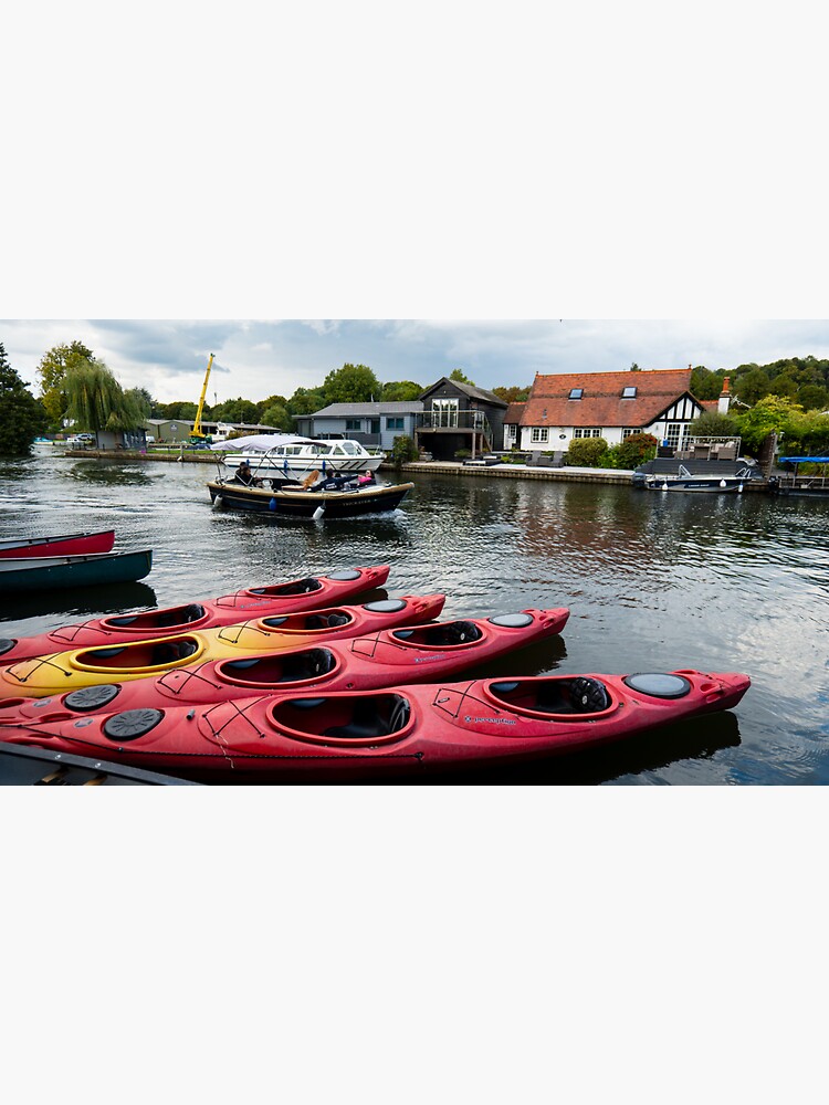 Thumbnail 3 of 3, Sticker, Boating on Henley on Thames designed and sold by santoshputhran.