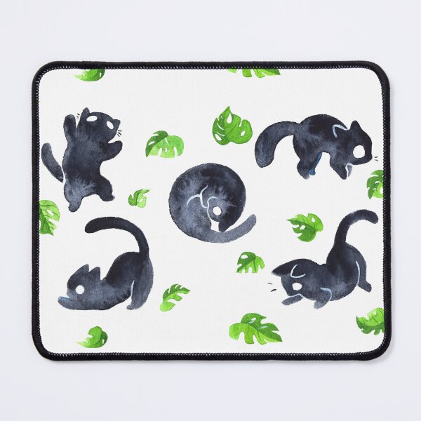 Item preview, Black Cats Monstera Pattern designed and sold by Threeleaves.