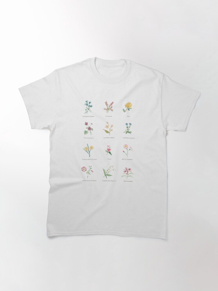 Thumbnail 3 of 7, Classic T-Shirt, Relaxing flower print designed and sold by Aquilicun.