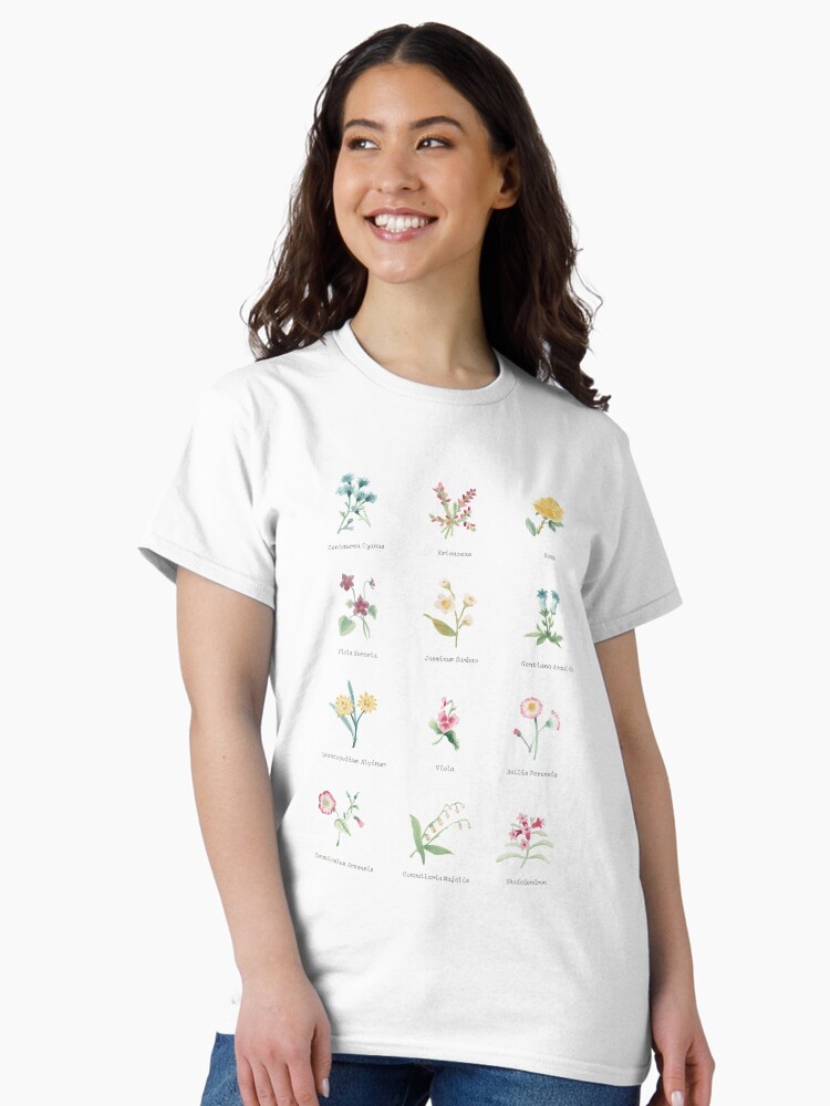 Thumbnail 1 of 7, Classic T-Shirt, Relaxing flower print designed and sold by Aquilicun.