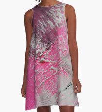 Abstrakt Pink White MW Art Marion Waschk A-Linien Kleid