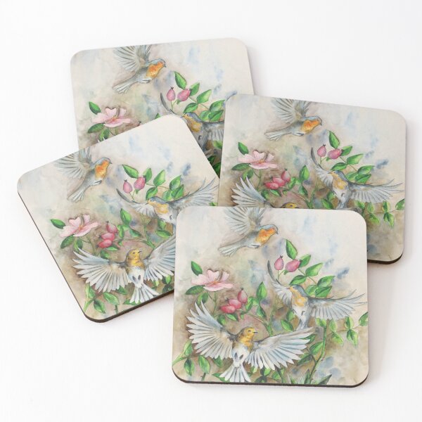 Item preview, flying birds among the roses designed and sold by Arctia.