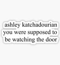 *:・゚✧ ashley katchadourian you were supposed to be watching the door *:・゚✧ Sticker