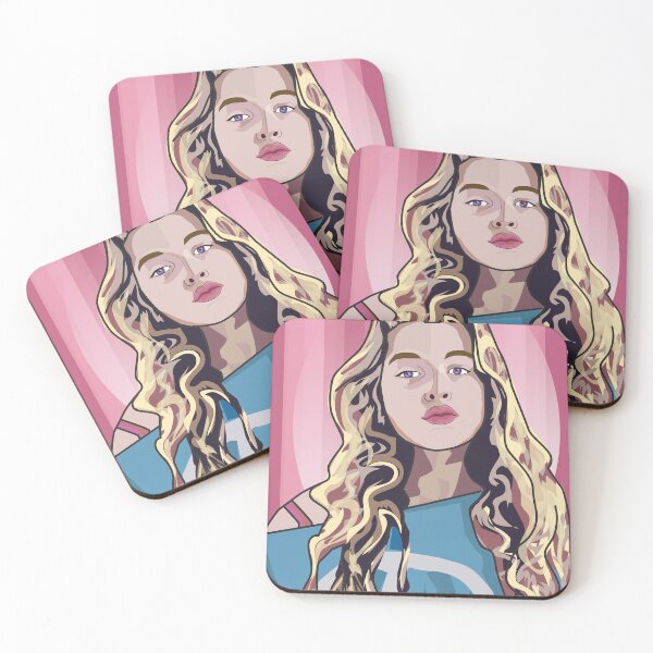 Item preview, blonde girl on pink background designed and sold by Anilustrada.