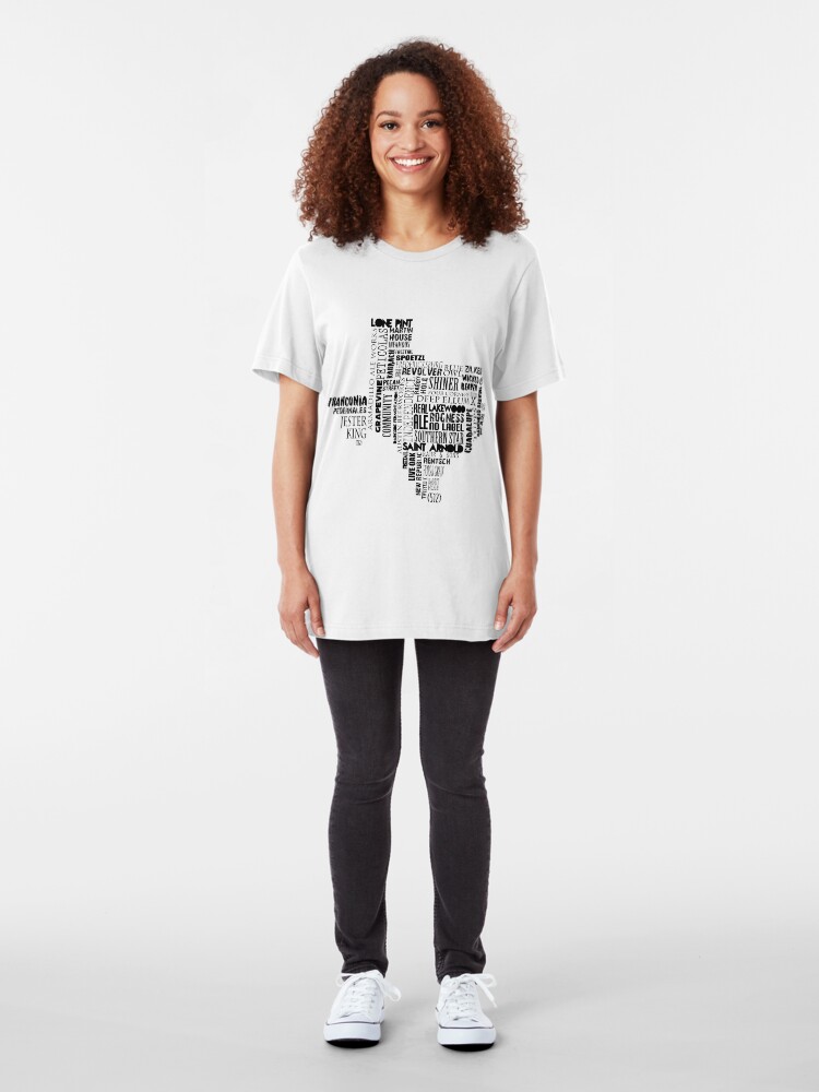 Alternate view of Texas Beer Lovers' Merch (black) Slim Fit T-Shirt