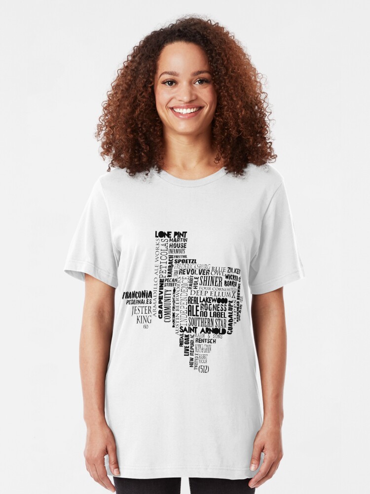 Alternate view of Texas Beer Lovers' Merch (black) Slim Fit T-Shirt