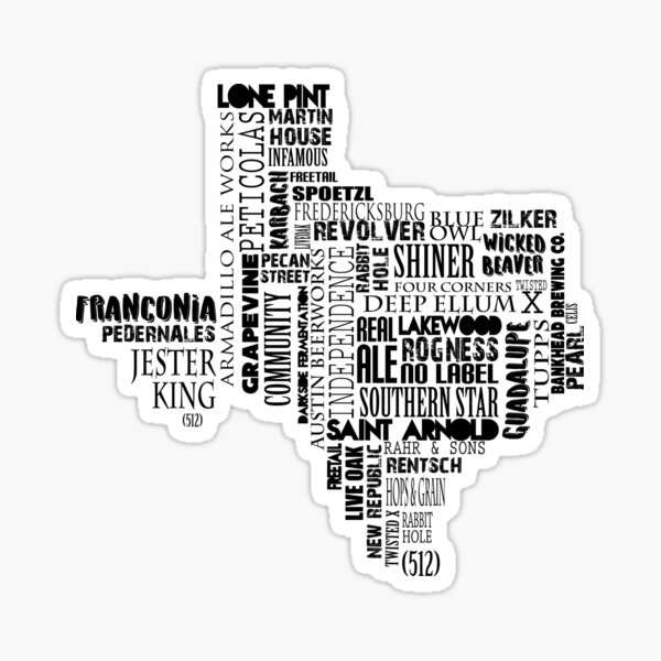 Texas Beer Lovers' Merch (black) Sticker