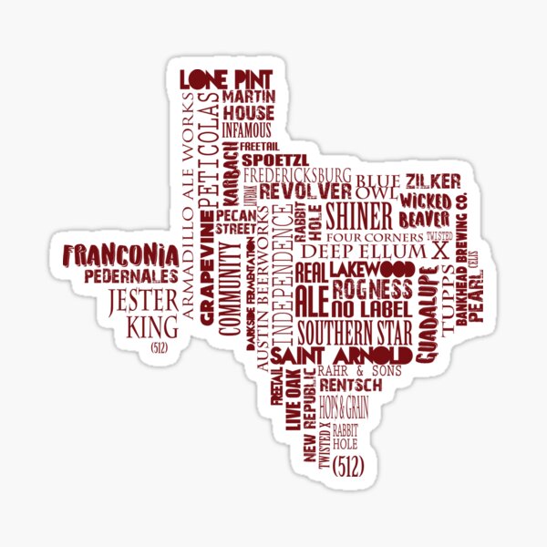 Texas Beer Lovers' Merch (red) for Oktoberfest Sticker
