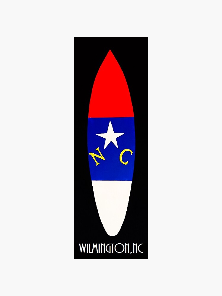 "NC Surfboard (Wilmington, NC)" Sticker by barryknauff Redbubble