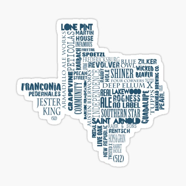 Texas Beer Lovers' Merch (blue) Sticker
