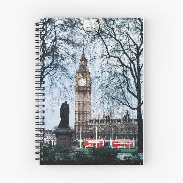 Artikelvorschau, 1970er - Szene von London mit Big Ben und roten Doppeldeckerbussen entworfen und verkauft von thatwaslife.