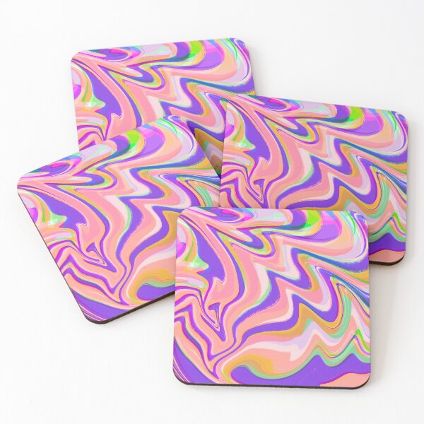 Item preview, Salmon Pink, Purple, Orange, Neon Green, and Lilac Marble Pattern Design designed and sold by theprintedclub.