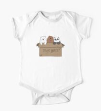 We Bare Bears Cartoon - Baby Bear Cubs Box - Grizz, Panda, Ice Bear One Piece - Short Sleeve