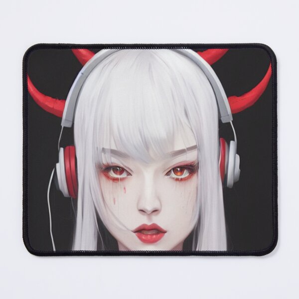 Item preview, demon girl with red devil horns realistic art designed and sold by ANIME Lover center.