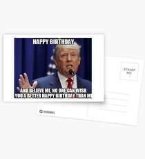 Donald Trump Happy Birthday Meme Postcards