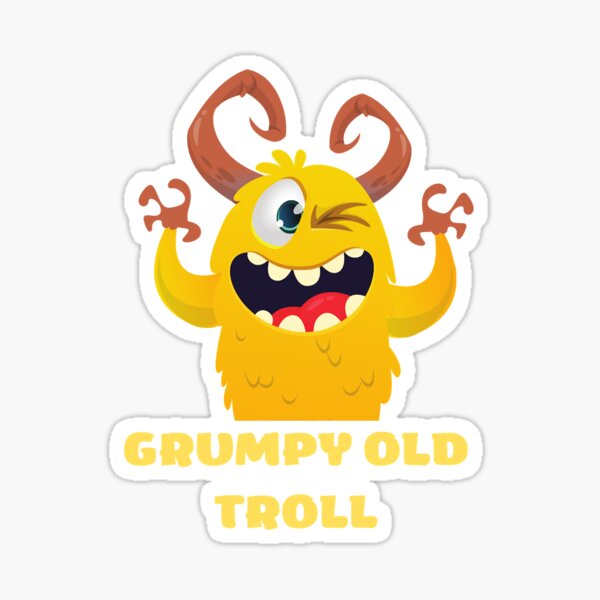 Grumpy Old Troll Sticker For Sale By Southwestps Redbubble 
