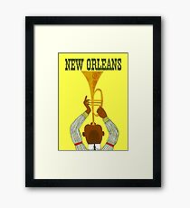 "NEW ORLEANS" Vintage Mardi Gras Print Framed Print