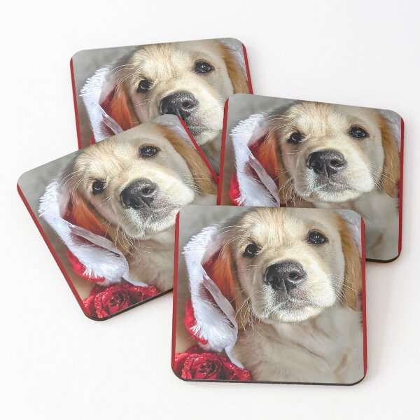 Item preview, Christmas Santa golden retriever puppy designed and sold by Fluffycat2020.