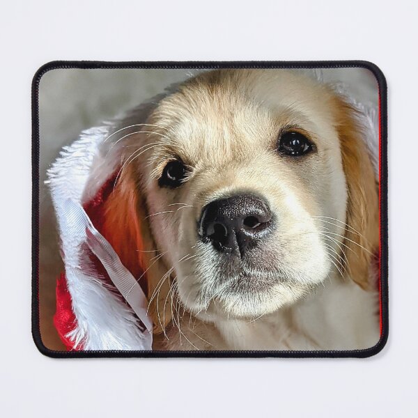 Item preview, Christmas Santa golden retriever puppy designed and sold by Fluffycat2020.